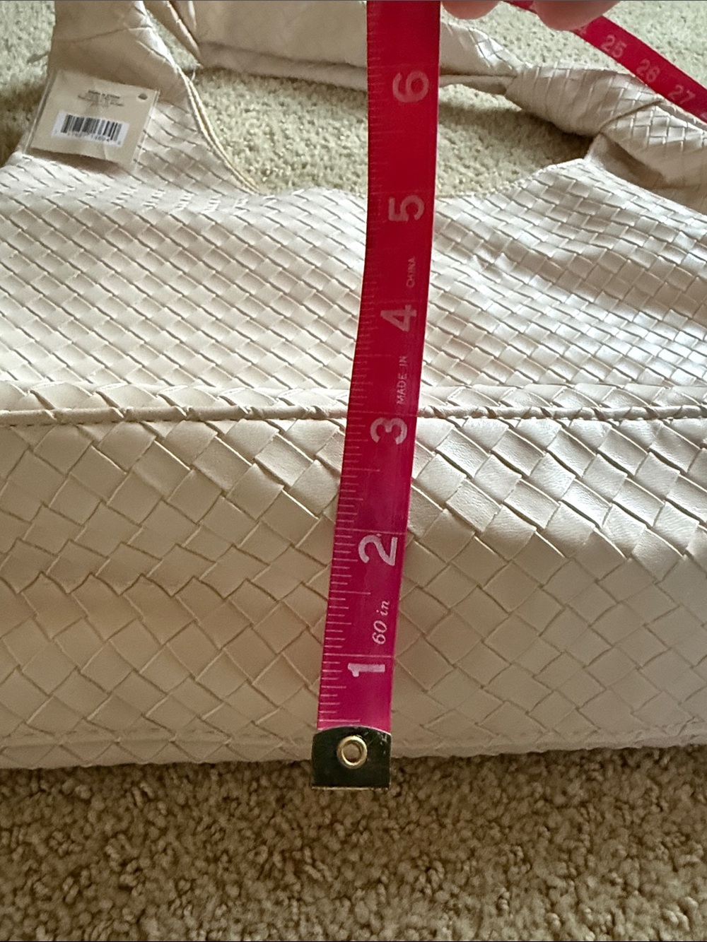 Ulta Beauty Cream Woven Shoulder Tote - Picture 6 of 7